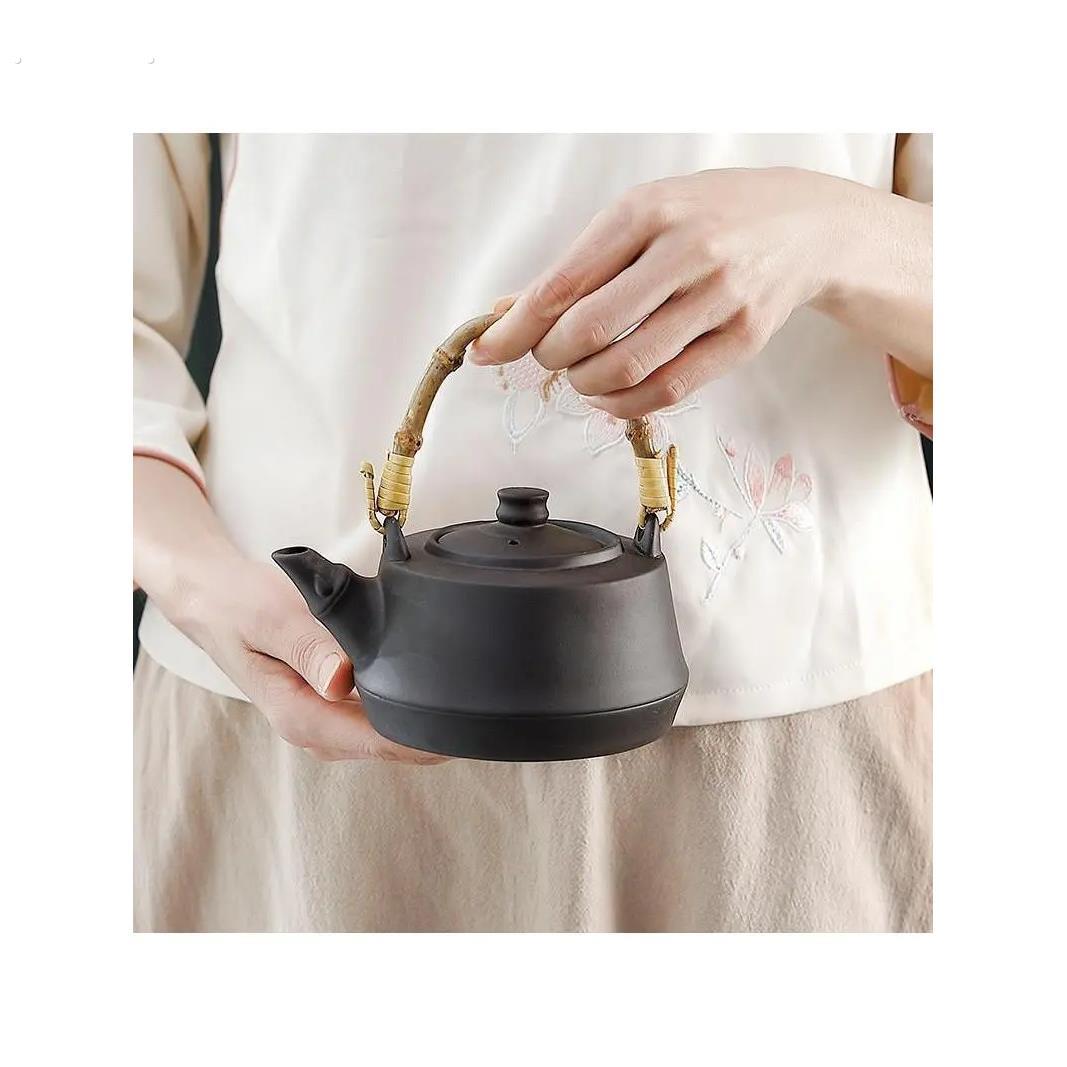 围炉煮茶茶壶家用室内大容量碳烤壶黑晶炉陶瓷煮茶壶户外煮水壶