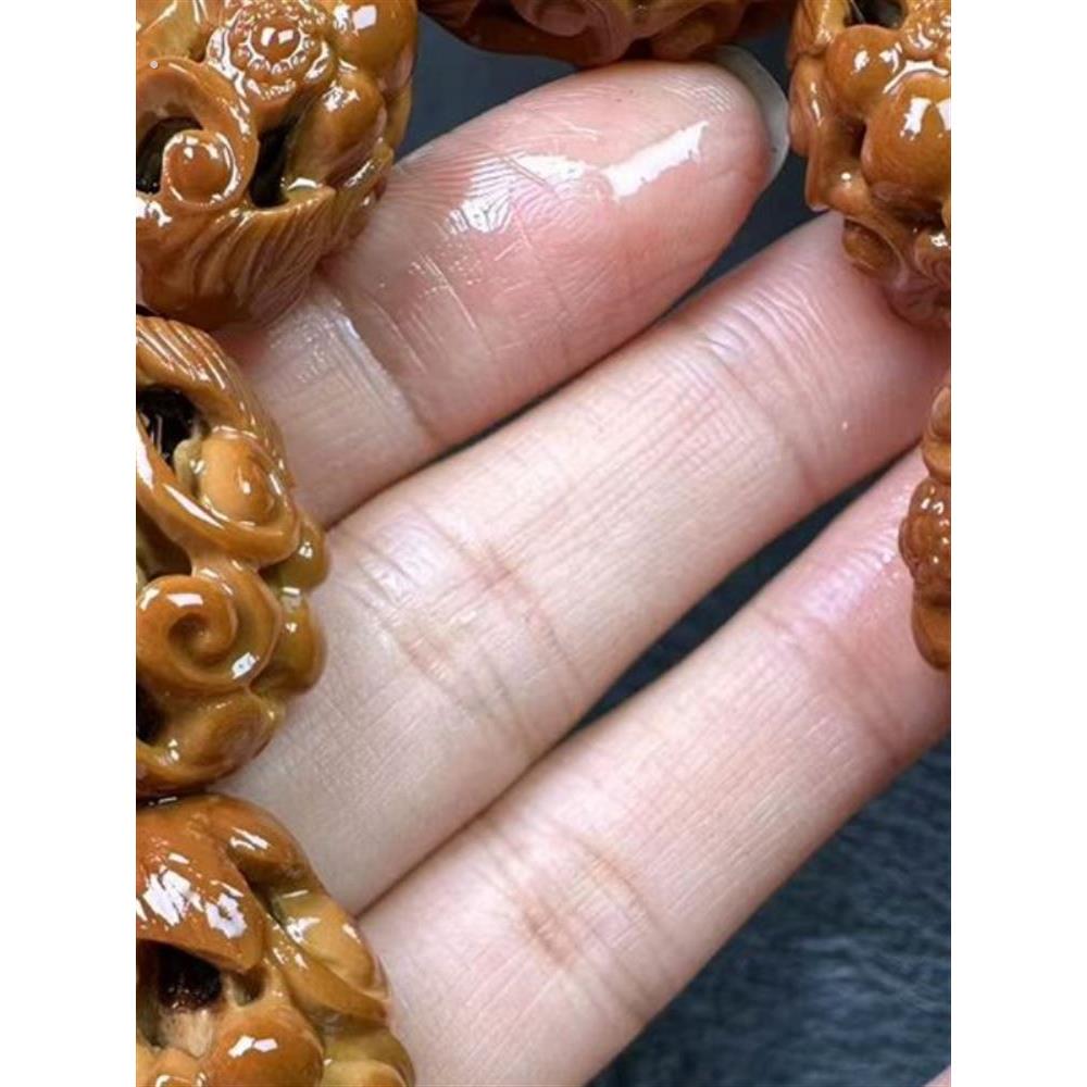 橄榄石雕琢琢出橄榄石手炼男子葫芦橄榄胡福禄手炼