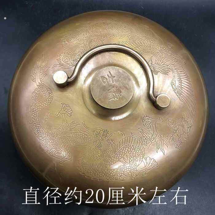 古玩铜器龙凤汤婆子纯铜加厚婆婆捂子暖手热水袋暖壶20厘米左右