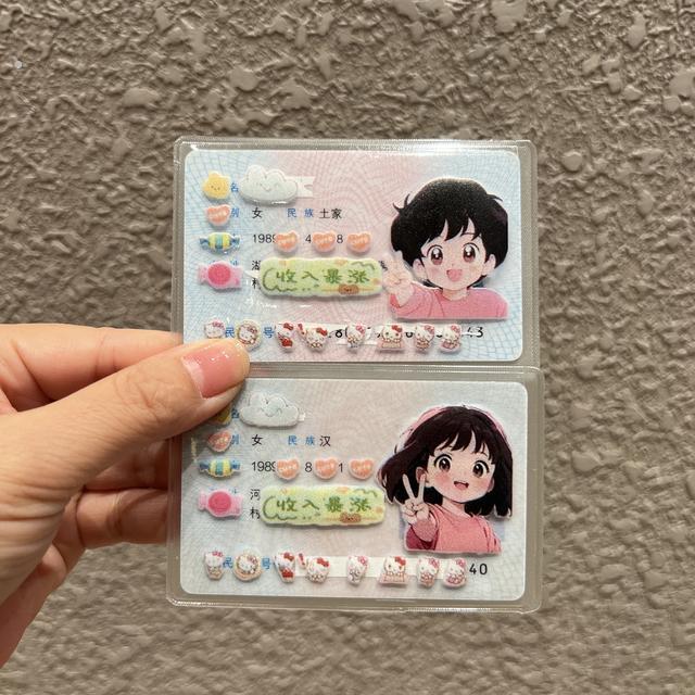 创意身份证卡套保护套可爱女孩闺蜜情侣卡套头像遮盖隐私保护套女