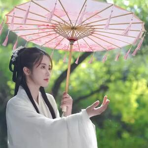 汉服古装演出表演道具演出走秀伞旗袍摄影舞蹈礼品古风道具流苏伞