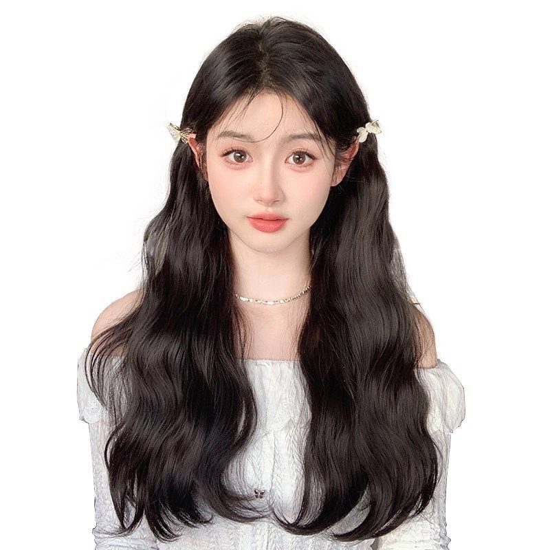 甜妹蛋卷假发片一片式轻薄增发量蓬松大波浪长卷发女u型半头假发