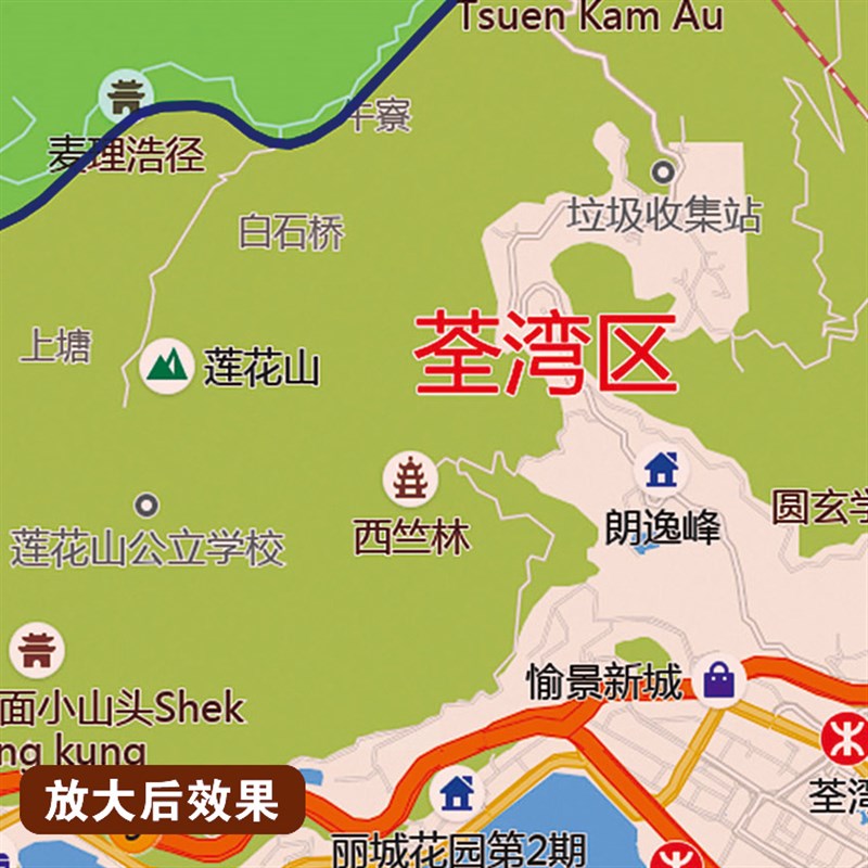 2025新款香港行政地图办公室挂图高清壁贴超大装饰画定制