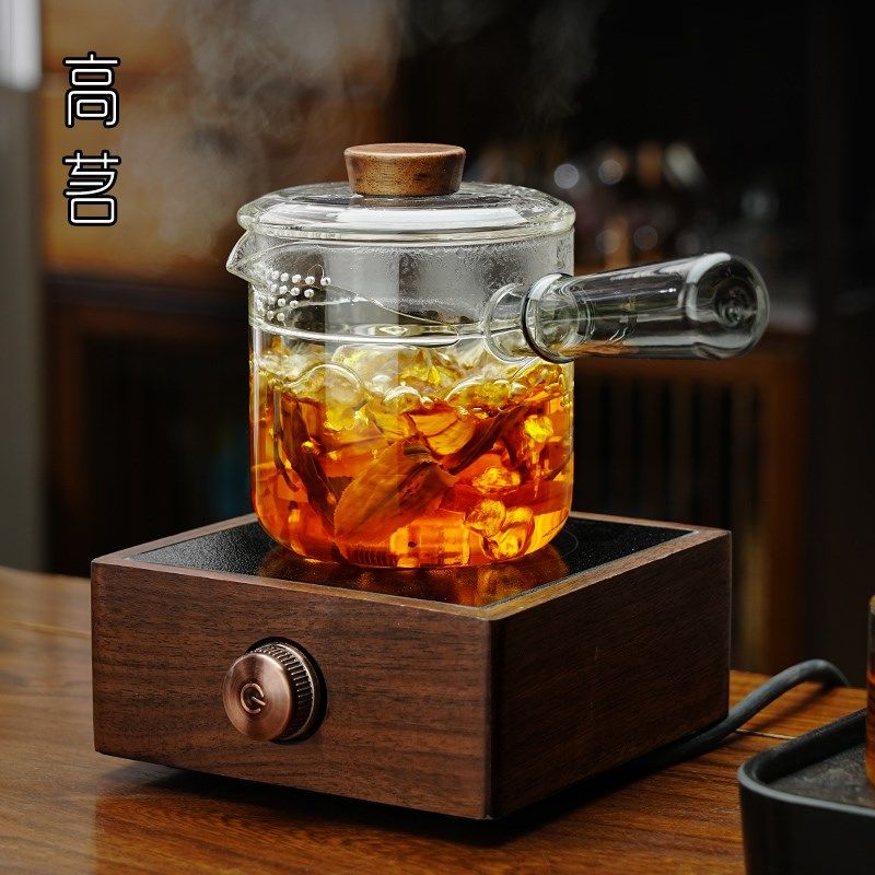 高硼硅玻璃煮茶烧水壶茶叶分离泡茶壶耐高温侧把壶电陶炉专用茶具