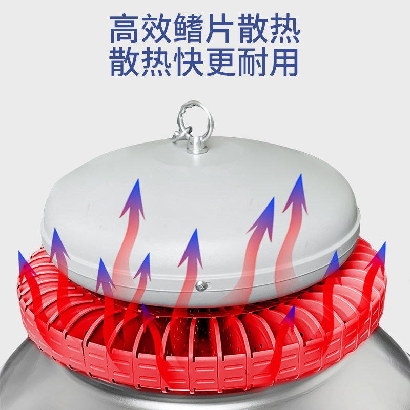 吊式工厂灯led工矿灯200w超亮厂房车间天棚灯工业照明吊灯带罩灯