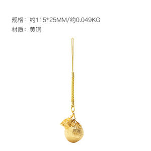 朱炳仁铜制中式招财小钱袋挂件 黄铜工艺生日礼物 包包配饰铜钱袋