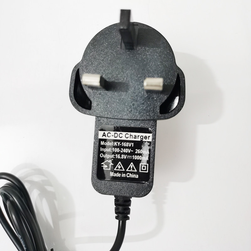 喷码机英规插头通用型16.8v锂电池充电器充电头100-240v 3脚插头