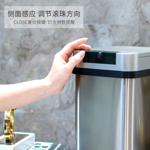 Zhiyue智能卫生间垃圾桶方型窄不锈钢家用客厅卧室厨房厕所带盖