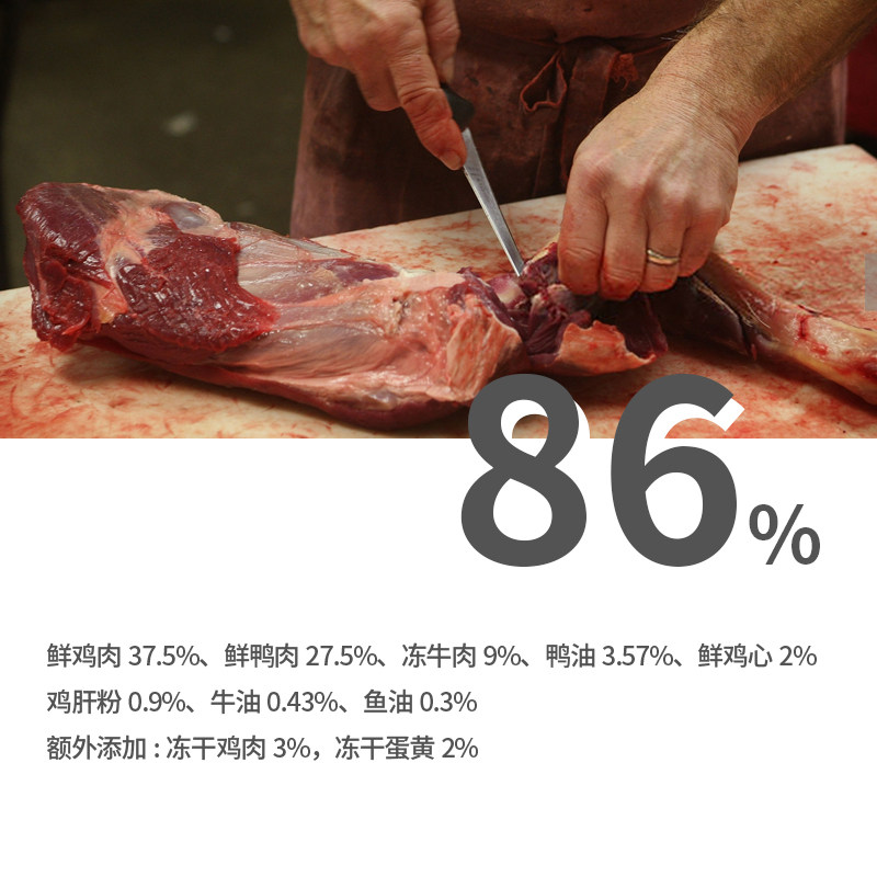 无谷鲜肉狗食鸡肉鸭肉泰迪柯基比熊幼犬成犬通用型狗粮冻干粮4斤