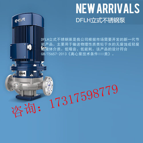 上海东方泵业集团管道离心水泵 DFLH DFWH型304不锈钢材质化工泵