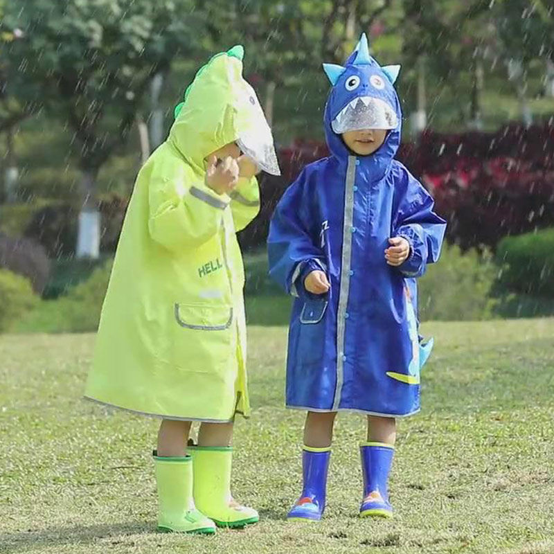 恐龙儿童雨衣男童女童带书包位宝宝防水大帽檐幼儿园小孩分体雨披