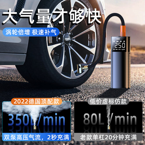 车载汽车充气泵便携式车用电动无线打气泵轿车轮胎压自动高压冲气