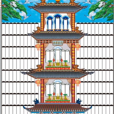 不褪色布供奉祖先老祖宗家谱挂画老式家堂轴子族宗谱祠堂挂轴神位
