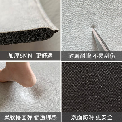 厨房地垫 防滑防油免洗可擦家用长条地毯北欧轻奢PVC耐脏防水脚垫