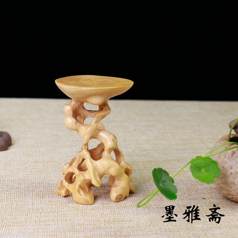 黄杨木实木根雕底座木质手工木雕盆景工艺品文玩摆件茶艺展示装饰