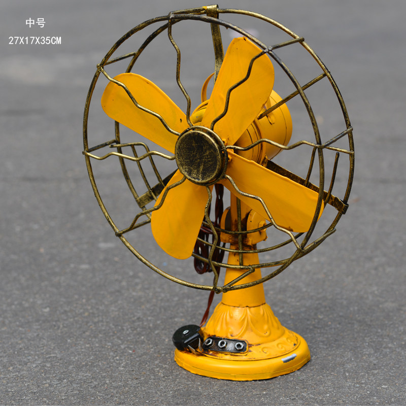 复古仿古铁皮中号电风扇模型服装店酒吧咖啡厅摆件装饰品摄影道具