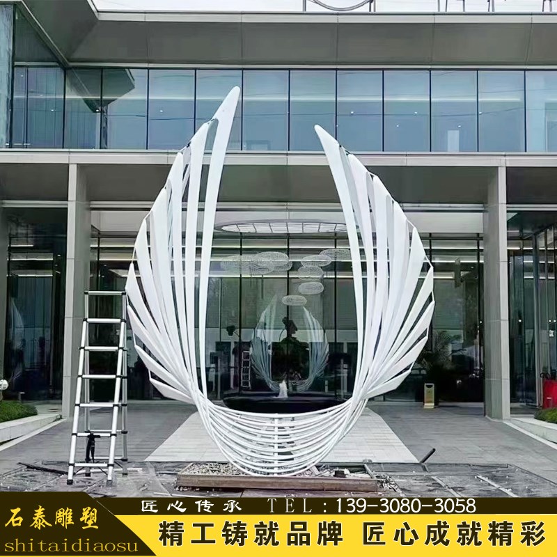 不锈钢树叶大型叶子雕塑户外金属抽象艺术造型亮化装饰景观小品