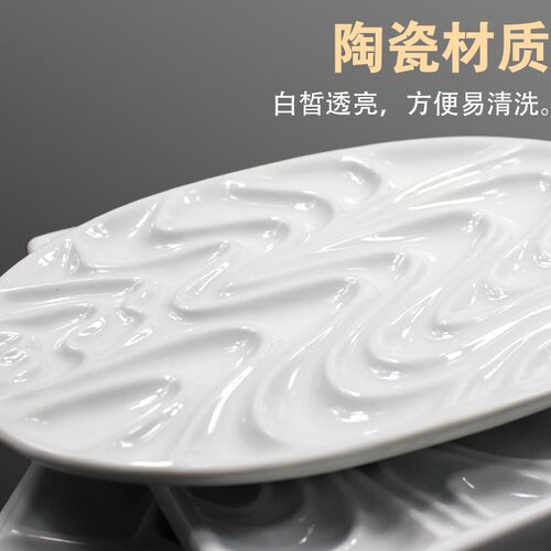 玫瑰花型仿瓷调色盘椭圆形方形波浪纹陶瓷碟水彩水粉颜料盒易清洗