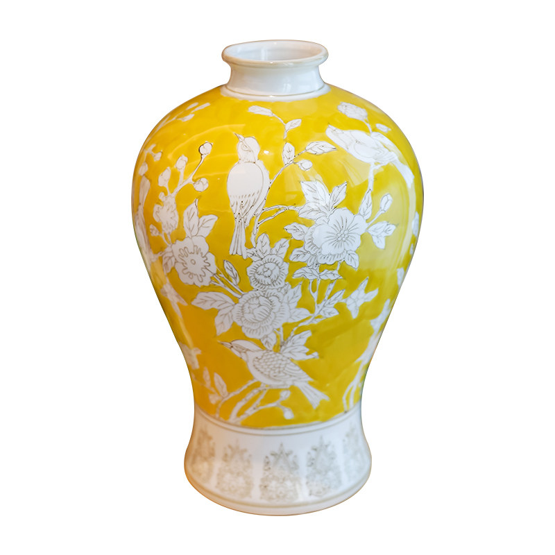 芙菡居品梅瓶手绘Make青花彩瓷花瓶水培鲜花摆件 - 实物图