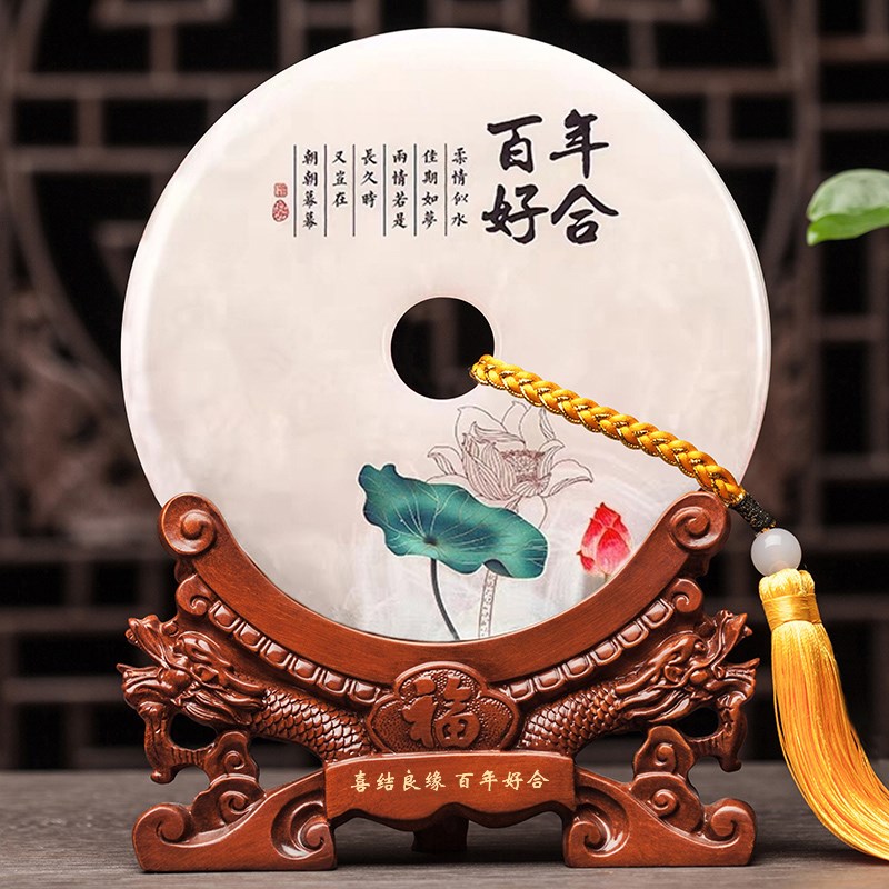 结婚礼物送新人新娘闺蜜高档结婚周年纪念日摆件百年好合中式定制