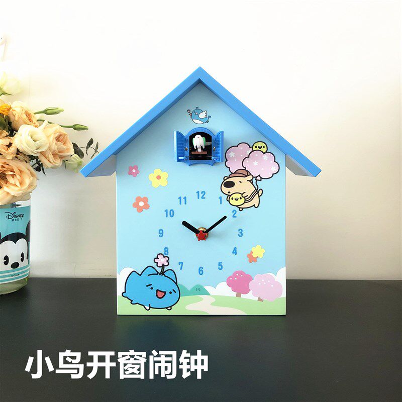 儿童闹钟布谷鸟学生用男女孩房卡通动漫座钟创意小鸟闹铃床头桌面
