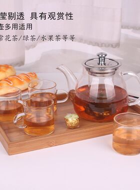 斌能达茶具耐高温花茶壶高硼硅加厚玻璃泡茶壶家用拆洗内胆煮茶壶