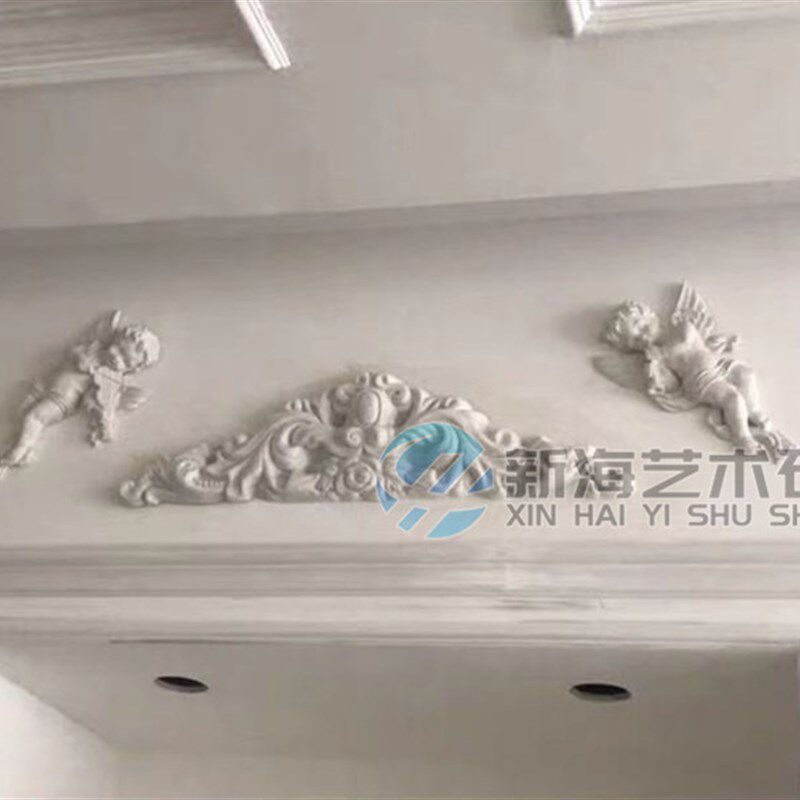 欧式法式石膏壁花立体浮雕人物小天使丘比特吹喇叭拉小提琴小孩