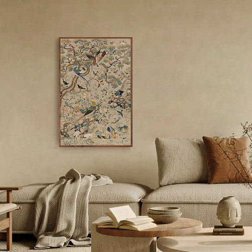 百鸟图  中古风装饰画高级感法式中国风复古典新中式花鸟吉祥挂画