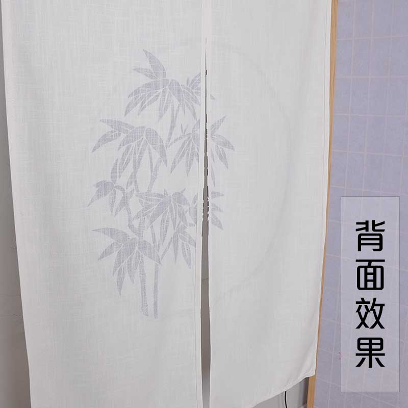 古风新中式竹子门帘定制厨房布艺隔断日式半帘饭店餐厅布仿麻帘子
