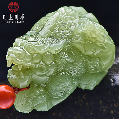 可玉可求天然黄玉貔貅手把件精雕玉石把件收藏M10323