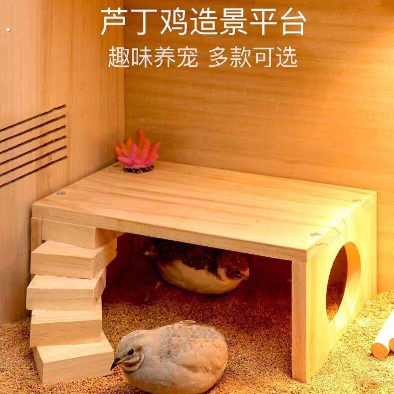 芦丁鸡喂食台配件装饰仓鼠用品全套二层平台架子宠物箱别墅造景