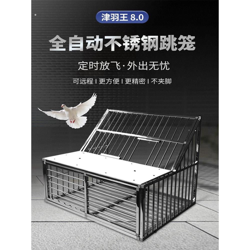鸽子跳笼不锈钢自动放飞门信鸽赛鸽电动进出口进出门鸽舍笼鸽子笼