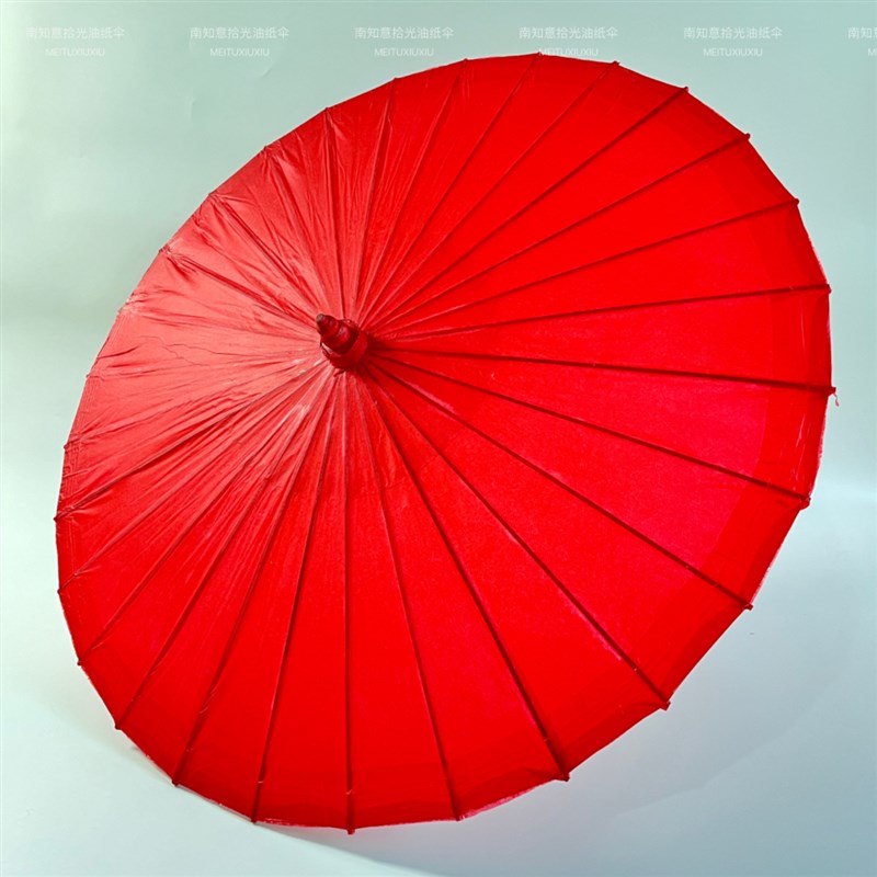 纯红色婚礼油纸伞传统手工制作防雨防晒经久耐用桐油伞古典装饰伞