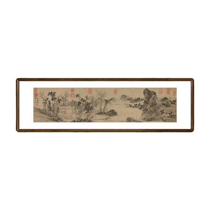 文征明林榭煎茶图国画新中式客厅背景墙装饰画办公室茶室风景挂画