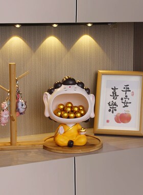 创意如来玄关钥匙收纳摆件可爱手工佛系客厅酒柜家居摆设装饰品