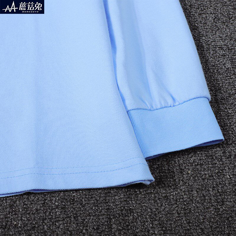 大男童polo衫长袖宽松加肥加大初中小学生胖男孩校服白色翻领T恤