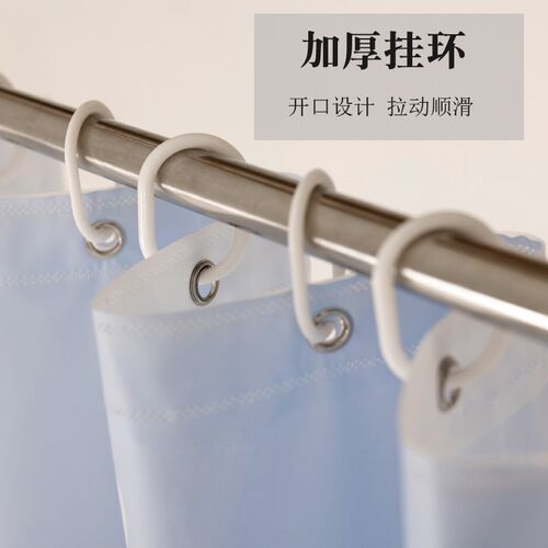 浴室加厚浴帘布防霉防水浴帘套装免打孔卫生间隔断帘门帘窗户挂帘