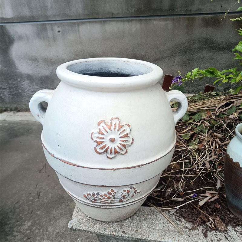 红陶罐陶盆花盆大号落地户外庭院露台大口径绣球花器盆器装饰摆件