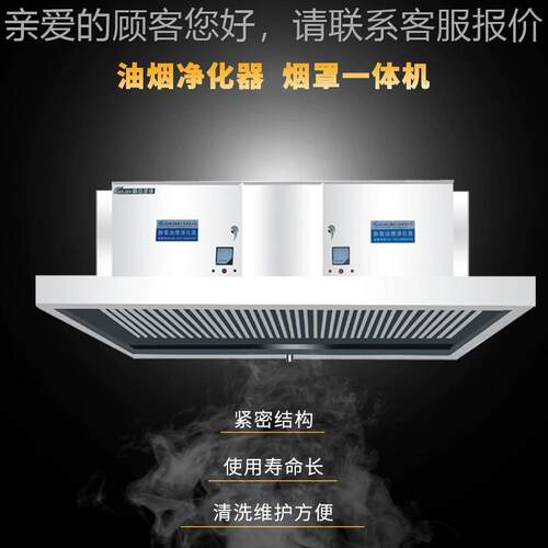 低油烟YIY净化一房体机商用饭店厨厂环保空排放净化器餐饮抽油烟