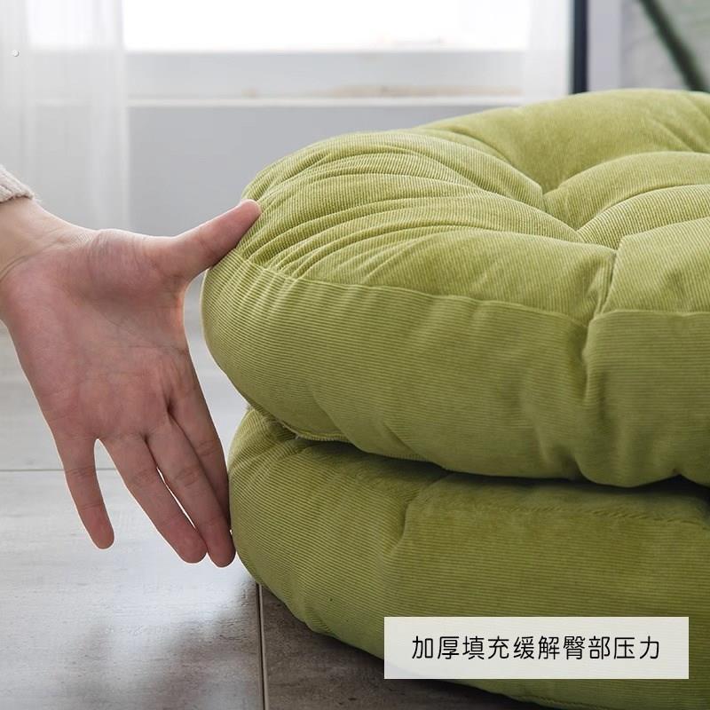 灯芯绒蒲团坐垫日式简约榻榻米垫纯色圆形凳子椅垫打坐垫布艺加厚