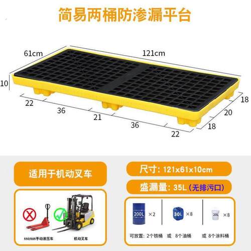 防渗漏托盘危废化学品防泄漏泄露废液废机油桶防漏接油盘塑料卡板