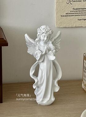 欧式复古祈愿天使女孩树脂摆饰桌面雕塑装饰小摆设氛围感拍照道具