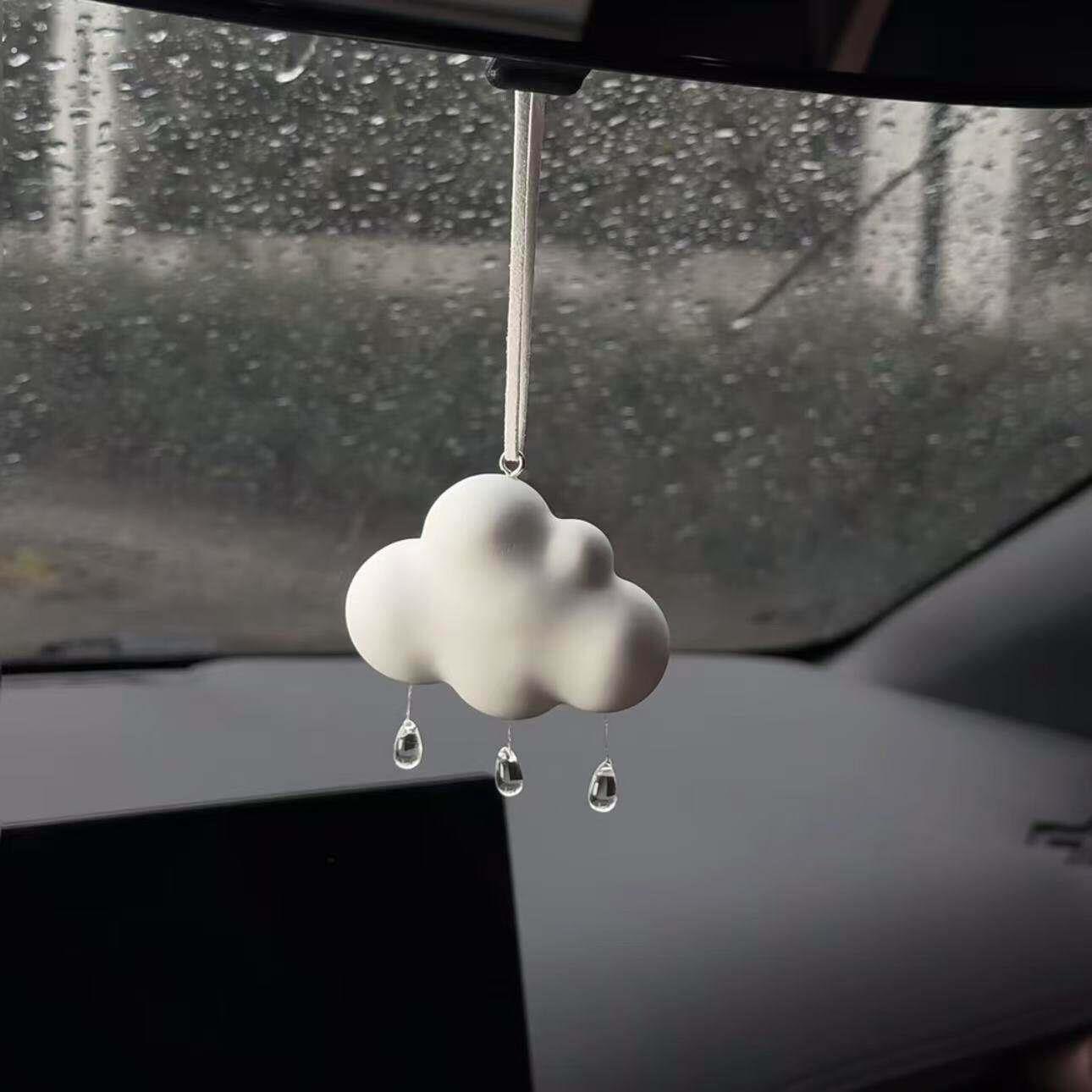 雨滴云朵汽车车载香薰挂件持久淡香氛车内装饰高级感香氛挂饰汽车