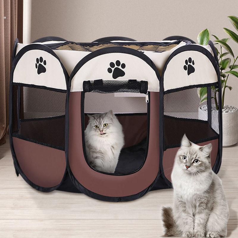 跨境新品折叠宠物栅栏八角笼猫咪产房帐篷网布狗窝宠物用品