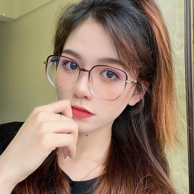 防蓝光辐射大框眼镜近视女潮素颜网红款保护眼睛的护眼眼镜平光镜