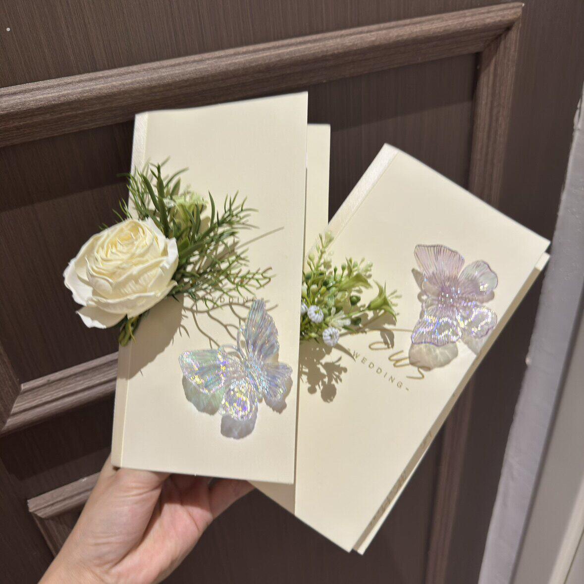 结婚誓言卡婚礼新娘新郎卡片手写森系小清新致辞本法式宣言誓词本
