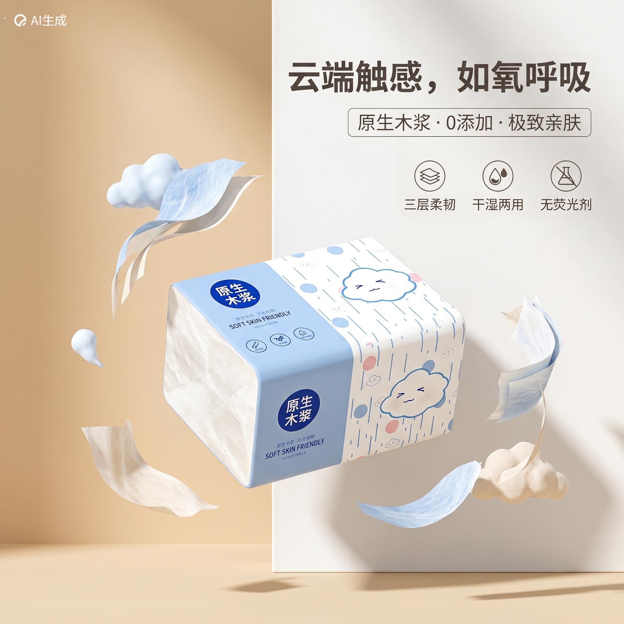 柔软舒适密韧纤维家用卫生纸加厚柔软亲肤大尺寸纸巾实惠装