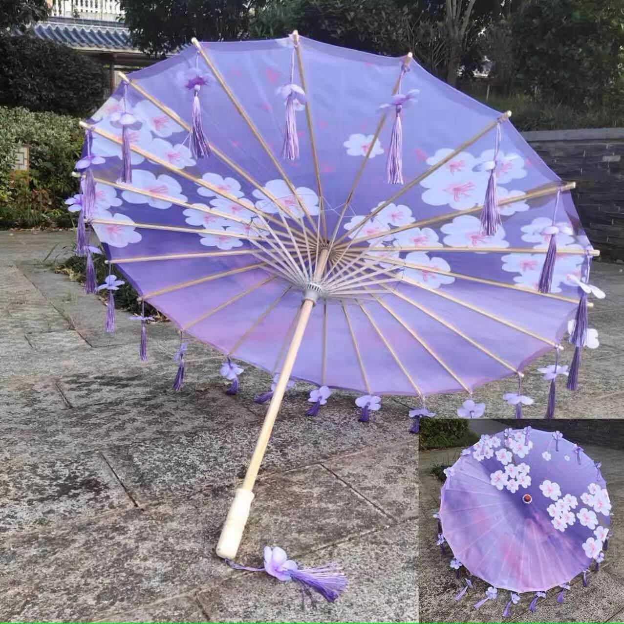 汉代古装伞汉代伞仙童户外紫红色老式油纸伞古式丝布伞古典女伞