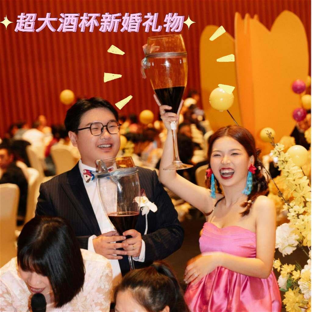 网红超级大号酒杯巨型高脚杯红酒杯大杯子高档新婚礼物家用高颜值