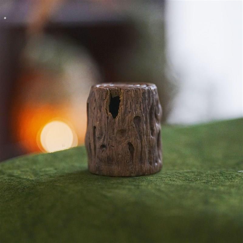 叶屿 紫砂树桩盖托老木桩盖置手工创意茶具配件可养摆件茶桌摆件